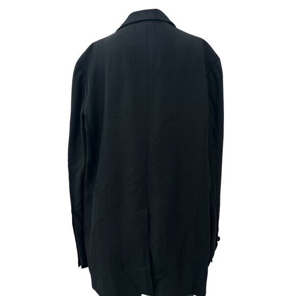 BECK EN Oversized Womens Blazer Jacket Single-Button Lined Long Sleeve Black 10 - Picture 2 of 13